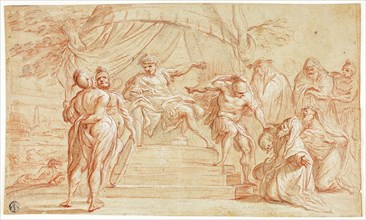 Scene From Roman History, n.d., Thomas Blanchet, French, 1614/17-1689, France, Red chalk, with