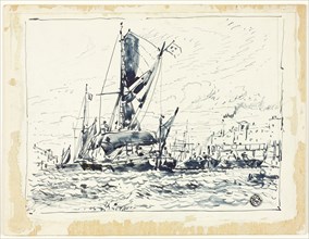 Boat in Port, n.d., Attributed to William Roxby Beverley, English, c. 1811-1889, England, Pen and