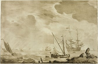 Seascape, n.d., Jacob Cornelis Ploos van Amstel (Dutch, 1726-1798), or after Ludolf van Bakhuyzen
