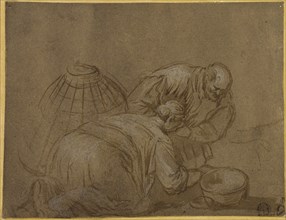 Peasant Couple Looking in a Basket, n.d., After Jacopo Bassano, Italian, c. 1510-1592, Italy, Pen