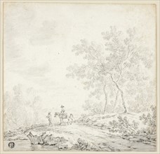 Landscape with Two Figures, One on Horseback, n.d., Attributed to Johann Christophe Dietzsch