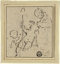 Three Putti, n.d., Jacob de Wit, Dutch, 1695-1754, Holland, Pen and brown ink over black chalk on