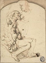 Cimon and Pero, c. 1635, Attributed to Govaert Flinck, Dutch, 1615-1660, Netherlands, Pen and brown