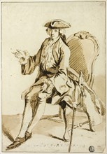 Young Seigneur Seated, 18th century, Hubert François Gravelot, French, 1699-1773, France, Pen and
