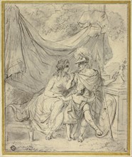 Mars and Venus, n.d., Jacob Toorenvliet, Dutch, 1635/36-1719, Holland, Black chalk with pen and