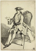 Young Seigneur Seated, 1745, Hubert François Gravelot, French, 1699-1773, France, Etching on paper,