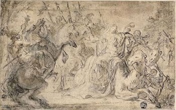 Zenobia Surrounded by Mounted Soldiers, n.d., Attributed to Justus van Egmont (Flemish, 1601-1674),
