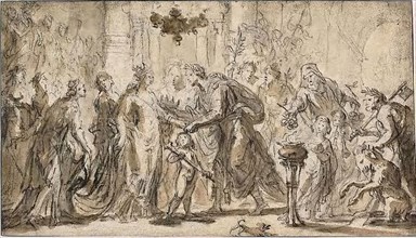 The Marriage of Zenobia and Odenatus, n.d., Justus van Egmont, Flemish, 1601-1674, Flanders, Black