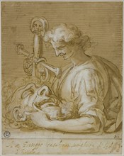 David with Goliath’s Head and Sword, 1587, Giovanni Battista Paggi, Italian, 1554-1627, Italy, Pen