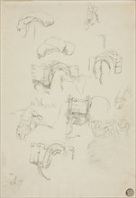 Sheet of Sketches: Details of a Donkey and Accoutrements, n.d., Attributed to Charles Émile Jacque,