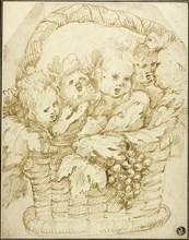 Basket of Cupids, n.d., Attributed to Jan Boeckhorst, Flemish, born Germany, about 1604–1668,