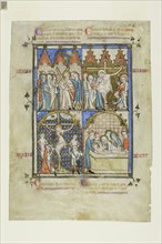 Leaf from a Picture Cycle: Christ Carrying the Cross, The Crucifixion, The Descent from the Cross,