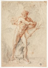 Neptune, n.d., Possibly Theodor van Thulden, Dutch, 1606-1669, Netherlands, Black and red chalk,