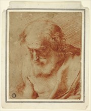 Saint Jerome, n.d., After Guercino, Italian, 1591-1666, Italy, Red chalk, with touches of black