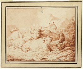 Cattle and Sheep with Herdsman in Rocky Landscape, n.d., Johann Heinrich Roos, German, 1631-1685,