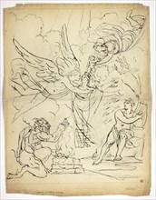 Unidentified Mythological Birth Scene (recto), Cupid and Psyche (verso), n.d., Unknown Artist,