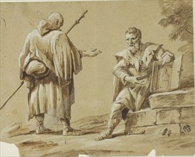 Two Pilgrims with Portable Shrine, n.d., Tiberius Dominikus Wocher, Swiss, 1728-1799, Switzerland,