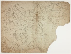 Saints, or Allegorical Figures and Putti on Clouds, n.d., Attributed to Giovanni Battista Beinaschi