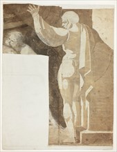 Male Figure with Left Arm Raised Seen from the Back, and Fragment of Old Man, 1770/75, Henry