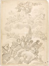 Glorification of Saint, n.d., Probably after Ciro Ferri, Italian, 1634-1689, Italy, Pen and brown