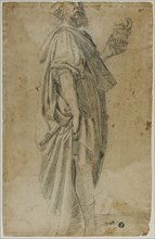 Standing Magus (recto), Sketch of Stable and Trees (verso), n.d., Peditrobably Domenico Fiasella