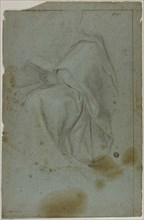 Seated Draped Male Figure with Book (recto), Two Seated Women with Sketch of Left Hand (verso), n.d