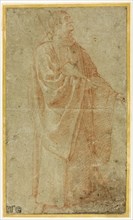 Standing Monk Holding a Book and Staff, c. 1590, Bartolomeo Cesi, Italian, 1556-1629, Italy, Red