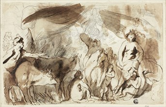 Study for the Sine Baccho et Cerere Friget Venus (recto), Family of Darius before Alexander