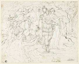Aeneas in the Elysian Fields (recto), Sketches of Groups of Figures (verso), n.d., Raymond de