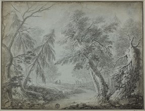 Forest with Stream and Figures, n.d., Possibly Jean Baptiste Pillement (French, 1719/28-1808), or