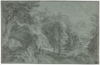 Italianate Landscape with Church on Cliff, n.d., Attributed to Gaspard Dughet, French, 1615-1675,