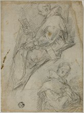 Two Studies of Carthusians (recto), Three Sketches of Heads of Carthusians (verso), 1591/92,
