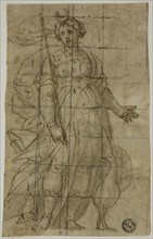 Study for Juno (or Diana) with a Peacock, 1584/85, Luca Cambiaso, Italian, 1527-1585, or Lazzaro