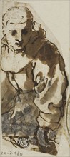 Monk Turning Sideways, n.d., Andrea Lilio, Italian, 1555-1642, Italy, Pen and brown ink with brush