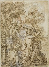 Hercules Slaying the Serpent Ladon in the Garden of the Hesperides, n.d., Andrea Lilio (Italian,