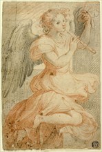 Angel Playing a Flute, c. 1591, Circle of Giuseppe Cesari, called Il Cavalier d’Arpino, Italian,