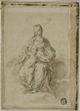 Virgin and Child Seated on Clouds, n.d., Attributed to Count Antonio Maria Zanetti the Elder