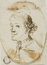 Portrait Bust of Man Wearing Cravat (recto), Sketch of Saddle (verso), n.d., Stefano della Bella,