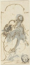 Saint in a Niche, n.d., Possibly Francesco Maffei, Italian, c.1605-1660, Italy, Pen and brown ink,