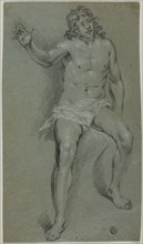 Seated Male Nude (recto), Sketches of Hand and Boy’d Head (verso), n.d., School of Rembrandt van