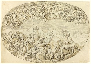 Fall of the Giants, n.d., After Guglielmo della Porta, Italian, 1500/10-1577, Italy, Pen and brown