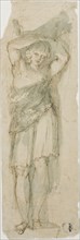 Caryatid, n.d., Style of Domenico Maria Canuti, Italian, 1620-1684, Italy, Pen and brown ink with