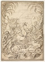 Ostrich Hunt, n.d., Charles Parrocel (French, 1688-1752), or Charle van Loo (French, 1705-1765), or