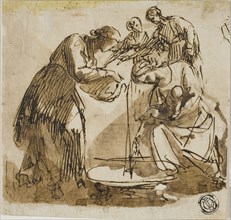 Birth of the Virgin, n.d., Attributed to Francesco Allegrini, Italian, 1587-1684, Italy, Pen and