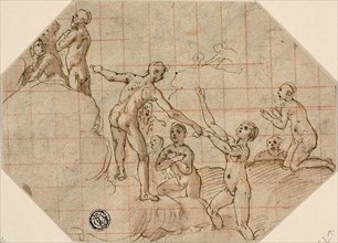 Group of Blessed Souls: Study for the Last Judgment, 1576/79, Federico Zuccaro, Italian,