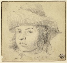 Bust of Young Man with Hat, n.d., Attributed to Cornelis Visscher, Dutch, c. 1629-1658, Holland,