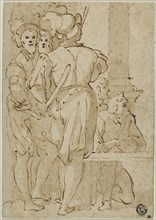 Standing Soldiers and Kneeling Figures, late 16th century, After Taddeo Zuccaro, Italian,