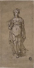 Standing Female Allegorical Figure, 1566/67, After Federico Zuccaro, Italian, 1540/41-1609, Italy,