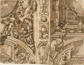 Illusionistic Ceiling Decoration, n.d., Attributed to Agostino Mitelli, Italian, 1609-1660, Italy,