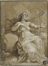 Magdalen in the Desert, n.d., Attributed to François Perrier, French, 1590-1650, France, Pen and
